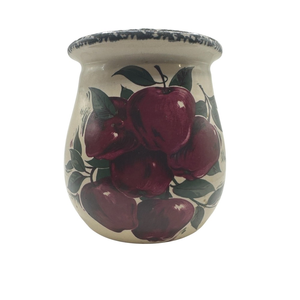 Home & Garden Party Apple Stoneware Crock Hand Made USA 1999 Vintage 6 Inch